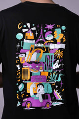 Vítek design přes celé záda Tričko Černé