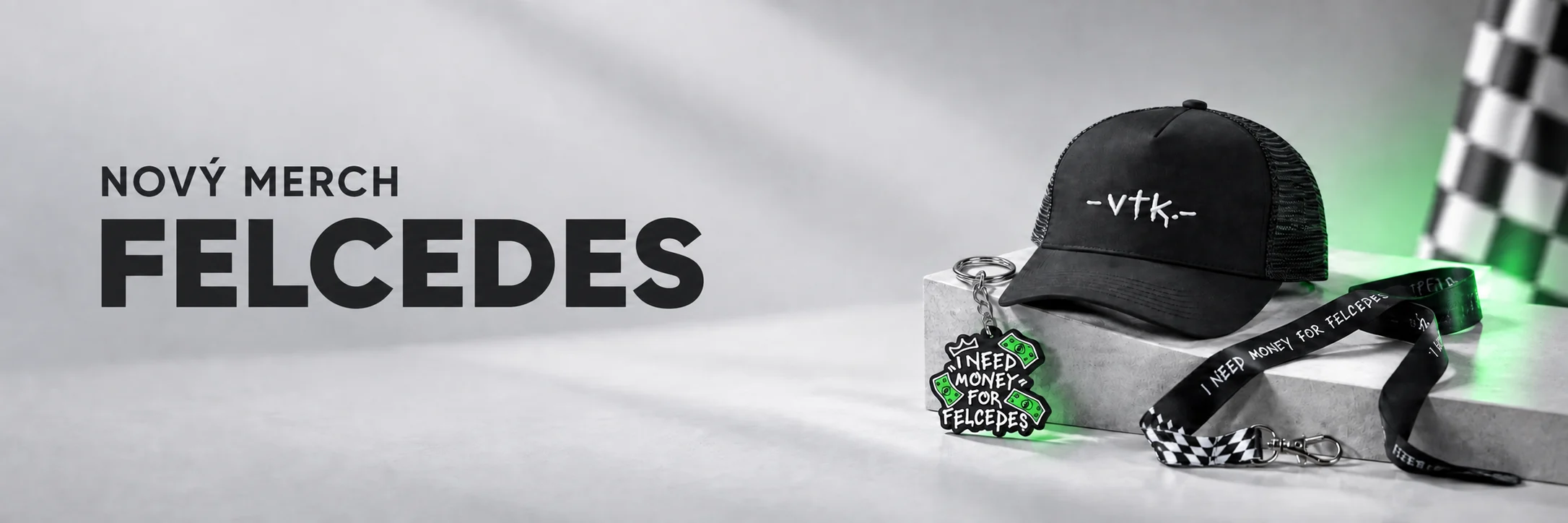 Nový merch Felcedes – kšiltovka VTK, přívěsek a klíčenka